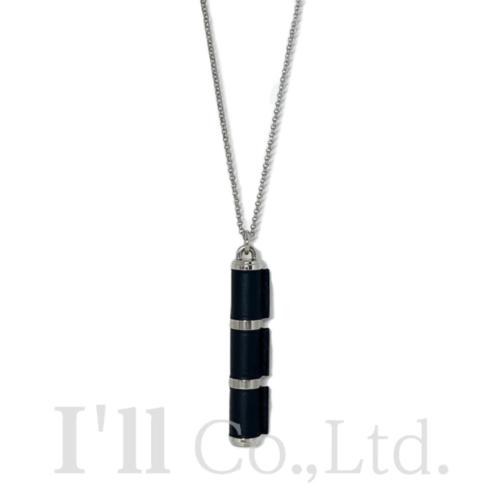 【中古】HERMES　エルメス　シェルニエールGM　ネックレス　スイフト　メタル　ブラック　シルバー　ブランドジュエリー　アクセサリー　ペンダント　黒　レザー　ユニセックス【中古】【70865】