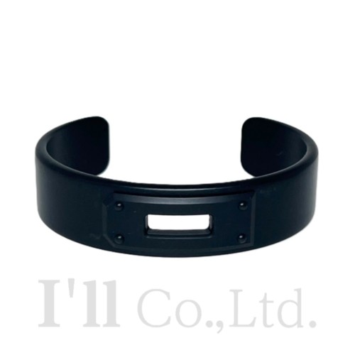 【中古】HERMES　エルメス　ケリー　バングル　H057070FZ　アルミニウム　ソーブラック　♯T4　ブランドジュエリー　アクセサリー　オープン　ブレスレット　サンセット　ケリーモチーフ　黒【中古】【72101】｜Ｉ&rsquo;ｌｌ 店