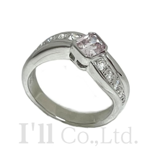 美品 Pt900 ピンクダイヤモンド &ダイヤモンド リング指輪 11号
