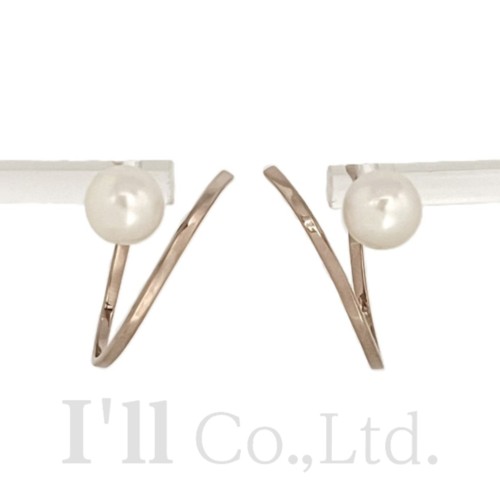 TASAKI ファインアバランス　パール付きゴールドフープピアス TASAKI タサキ ア ファインバランス ピアス K18イエローゴールド