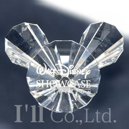 【中古】SWAROVSKI　スワロフスキー　ディズニーシリーズ　ショーケース　ミッキーマウス　タイトルプレート　835357　クリスタルガラス　クリア　インテリア小物　置物　オーナメント　ペーパーウェイト　Disney　コラボ　Showcase【中古】【78009】