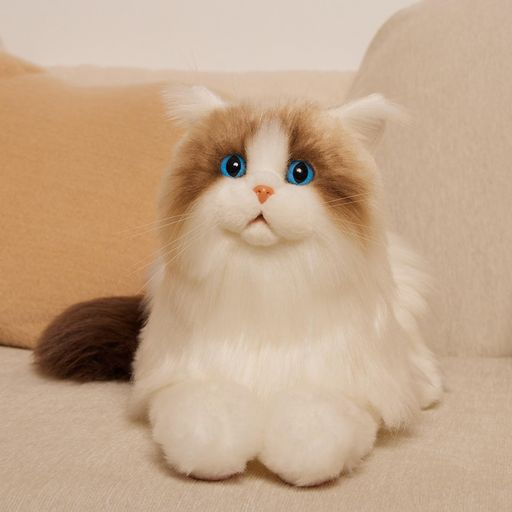 CHONGKER猫ぬいぐるみリアル本物そっくりハンドメイドやさしい手触り可愛く癒しネコぬいぐるみ猫好きな人、お母さん、子供、お年寄りへの誕生日記念日プレゼント(加重ラグドール)