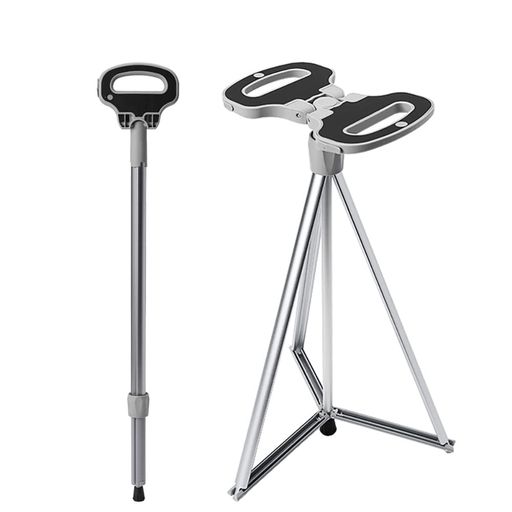 ステッキチェア折りたたみ杖超軽量登山杖アルミ製3脚杖椅子アウトドアストック座れるつえ高齢者登山歩行支援散歩滑り止めスティック持ち運び介護旅行遠足スポーツ観戦ゴルフ観戦釣…