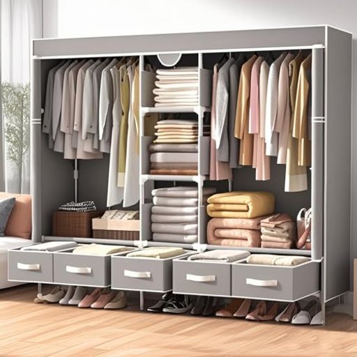 楽天市場】簡易ポータブル組立クローゼット防湿防塵防カビ不織布