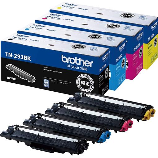 [書き割り品]BROTHER茶飲み友だちTN-293/TN293トナーカートリッジ純然たる品4色書き割り(ブラックシアンマゼンタイエロー)