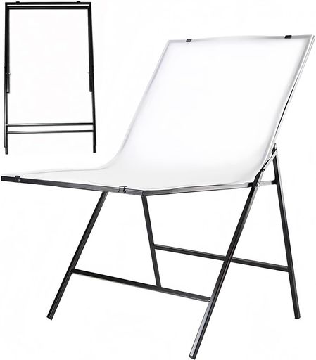 TUIYIDUO 撮影テーブル 60.5x100cm PVC ホワイト両面 折りたたみ式 鉄製フレーム 耐荷重 6kg 商品・静物撮影用|Ilmondomall