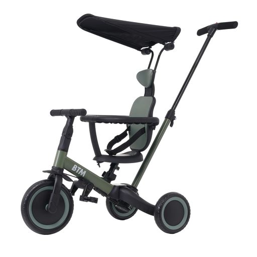 OSJ子供用三輪車5in1自転車オリジナル押し棒付き安全バー付きサンシェード付きミルクティー 9,993円