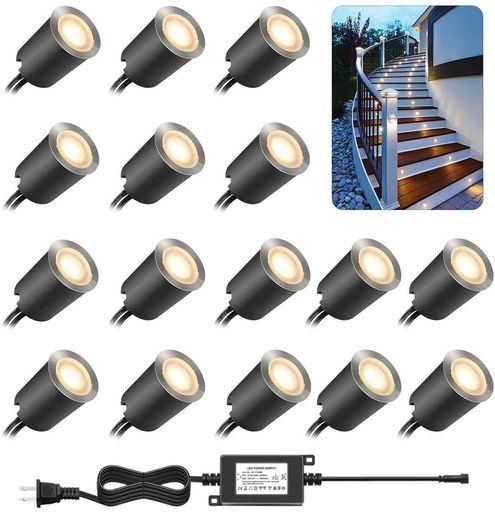 ウッドデッキライトSMYlighting地中埋込型ライトローボルトライト室外晴れ晴れしい雨合羽室外白熱電球色LED差し込み付き添い人16灯繋ぎ式築き上げる超飾り気の無いDC12VパウダーコンパクトDIY点火装置mini16個・仕掛ける日本語言いあらわす書…