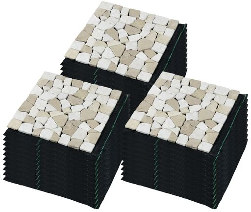 ガーデンマスター(Gardenmaster)天然石マット30枚入り除草シート付マット部分30x30cm除草シート部分約33x33cmジョイント不要カット可能おしゃれ雑草対策ガーデニング庭防草天然石マットガーデ…