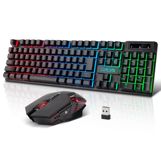 ワイヤレスゲーミングキーボードマウスセット108キーLEDバックライトRGBキーボー2.4GHz無線充電式日本語配列19キー防衝突4段階DPIマウスps5ps4PC/Windows/Mac対応日本語説明書付き