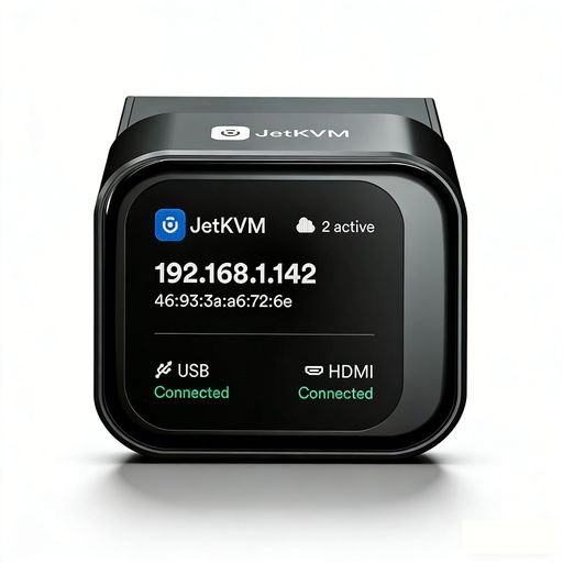 YOTABOXJetKVMKVMスイッチIP-KVMデスクトップコントロールコンピュータリモートコントローラーオープンソースIPベース管理lP/MAC/HDMl/USBステータスLCDUSB-C(電源/キーボード/マウス)