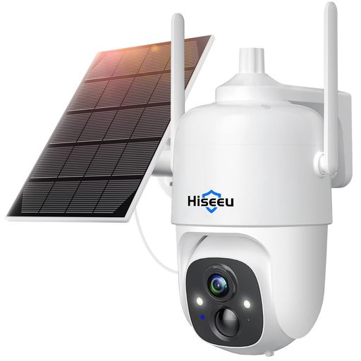 【最新型&500万高画素&完全無線電池式カメラ】Hiseeu防犯カメラソーラーワイヤレス防犯カメラ110°広角レンズ配線不要双方向音声屋外/屋内対応10000mAhバッテリーIP66防水アプリ警報動体検知…