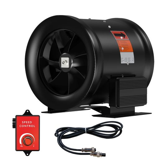 300mmダクトファンと調速機-ECモータ通風排気ダクト用換気扇軸流パイプファン中間取付産業用排風機風量3230m3/h