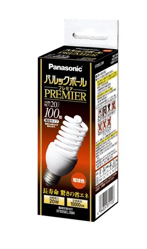 パナソニックパルックボールプレミアD25形白熱電球色白熱電球100形手合い口金差しわたし26粍1450lmEFD25EL20H