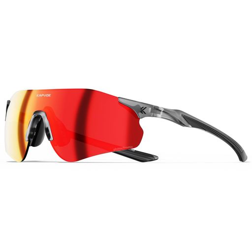 KAPVOEスポーツサングラスメンズレディース調光レンズ軽量TR90フレームUV400紫外線カットサイクリングランニングマラソンMTB登山対応サングラス(防眩光レッド)