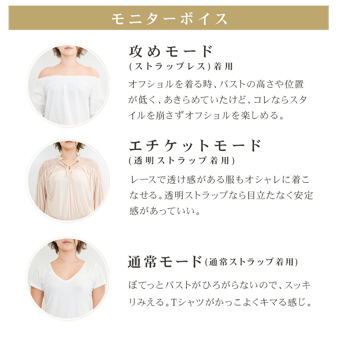 ストラップレスタイプのブラジャー みだしな美 はみ肉 胸 透明ストラップ 育乳ブラ ブラジャー 補正下着 バストアップブラ 垂れ 脇肉