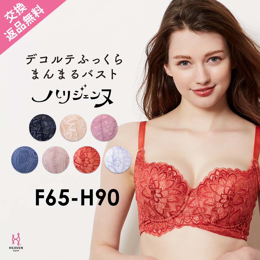 楽天市場 返品交換0円 ハリジェンヌ 育乳ブラ ブラジャー 大きいサイズ 補正下着 バストアップブラ バストアップ 脇肉 いくにゅうぶら 垂れ 胸 はみ肉 脇高 寄せ 上げ 背肉 スッキリ 着痩せ 背中 谷間 レース F65 黒 赤 盛りブラ Gカップ 痩せ見え グラマー 寄せる