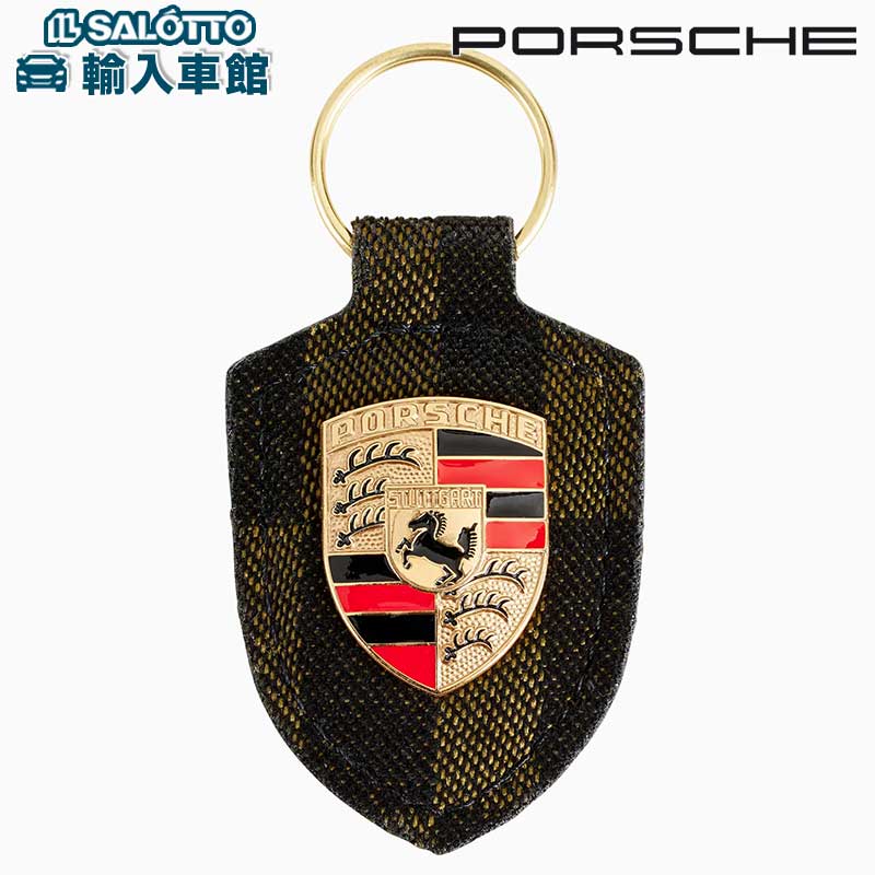 【希少・新品】ポルシェ★クレストキーホルダー★ペピタ柄 希少・新品】世界限定20,000個 ポルシェ クレスト キーリング
