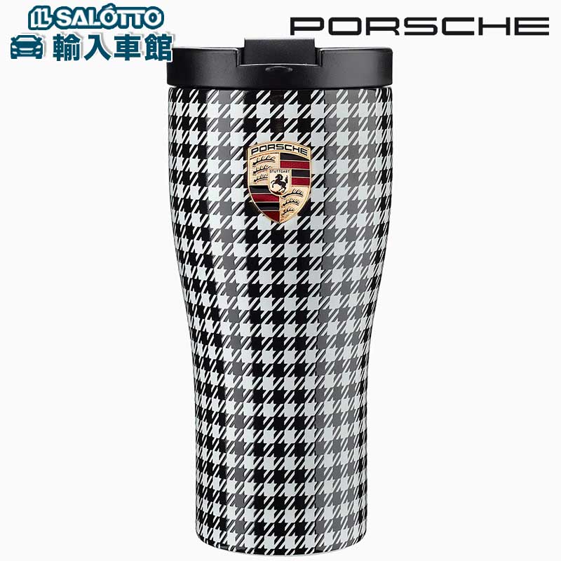 【 ポルシェ 完全無欠 即日さし出し 】サーモ マグカップ ペピタ 460ml 保冷 保温 二重社会システム 魔法瓶 タンプラー 水呑み 黒いこと 白いこと 黒 白 チドリ透かし彫り ロゴタイプ Porsche 佩び物