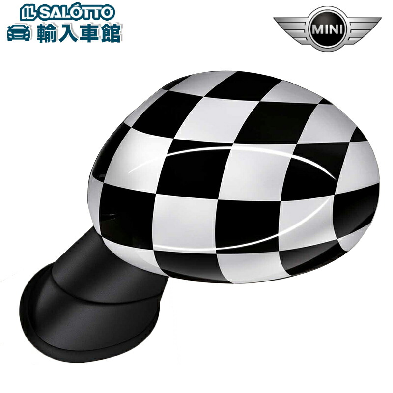 【BMW MINI 純正 】 ミラー キャップ チェッカーフラッグ ブラック 5ドア F55 3ドア F56 コンバーチブル F57 クラブマン F54 クロスオーバー F60 Fシリーズ ～2019年6月生産車用 マイナーチェンジ前 左右別売り カバー ビーエムダブリュー ミニ オリジナル アクセサリー