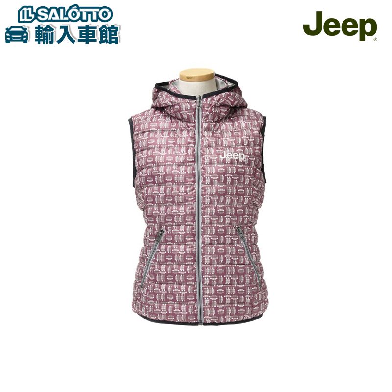 【 JEEP 純正 】 リアル ダウン ベスト レディース L フード付き リバーシブル ロゴ入り アパレル ジープ オリジナル アクセサリー