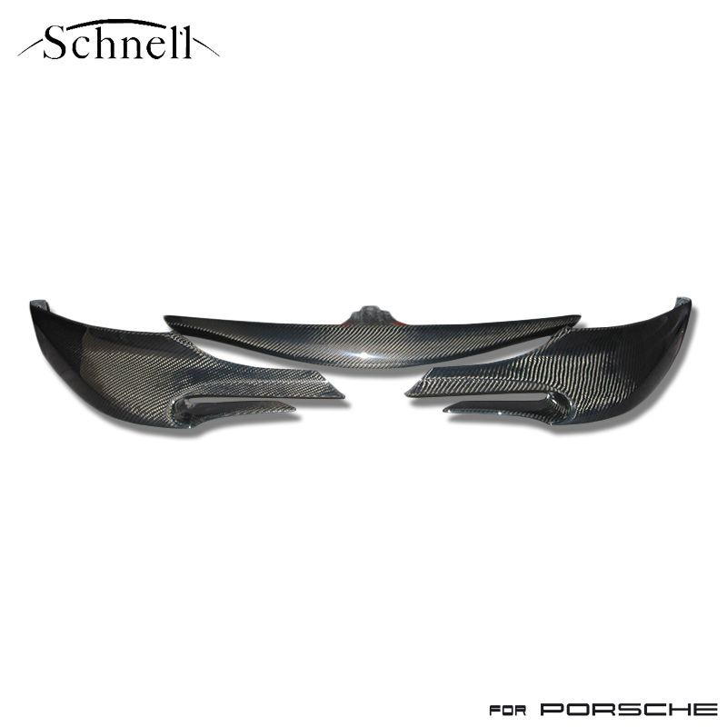 《 schnell 》ポルシェ 987 ボクスター フロントスポイラー フルキット カーボン FRP ※ Porsche 987 Boxster Carbon FRP Front Spoiler Full Kit [ Canard & Center ]《 シュネル 》