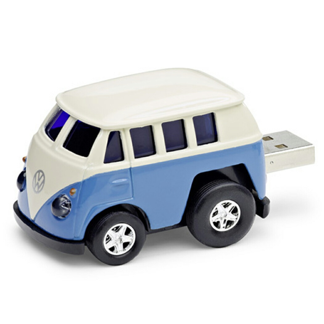 【 VW 完全無欠 即日積み出し 】USB T1 二階建てバス 8GB 青色 記憶装置 突っ支い棒 寄せあわせ フォルクスワーゲン 事あたらしい 付属品 パソコン・周辺機器-その他