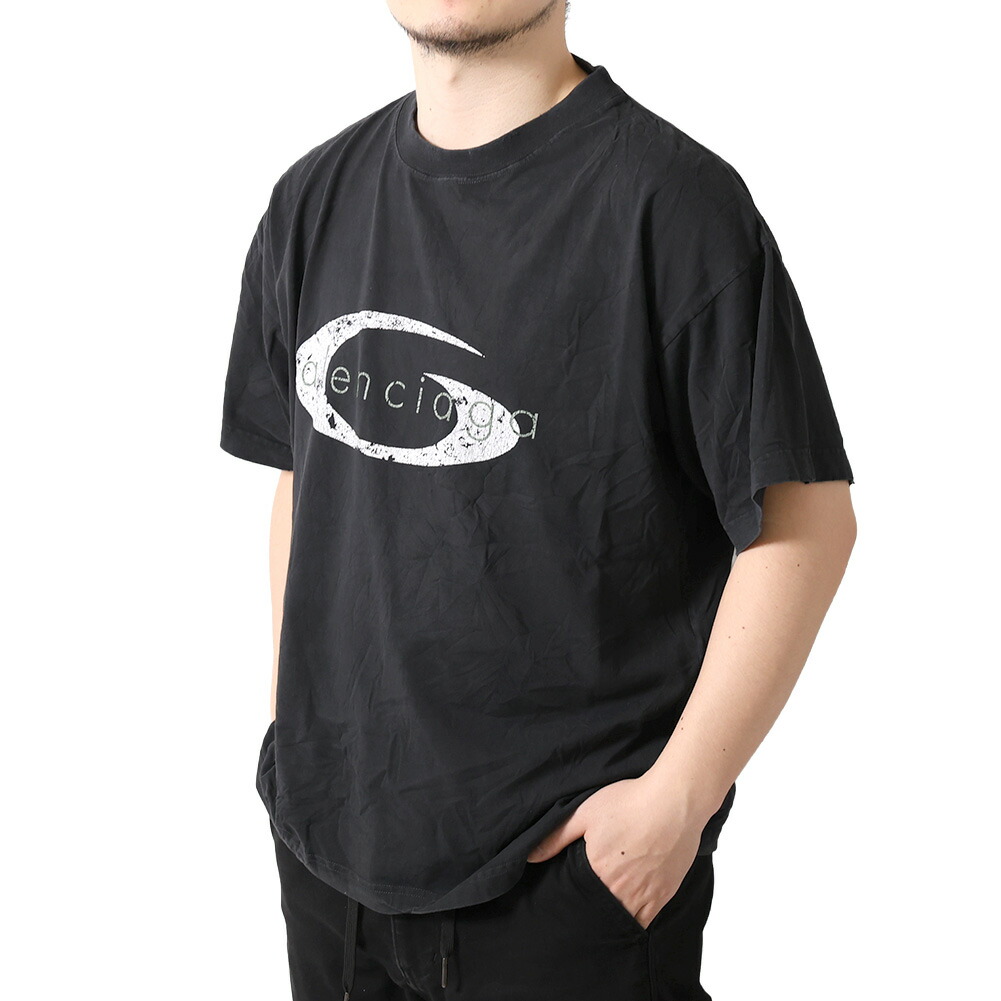 BALENCIAGA ワークシャツ 黒 ロゴ入り BALENCIAGA ワークシャツ 黒 ロゴ入り