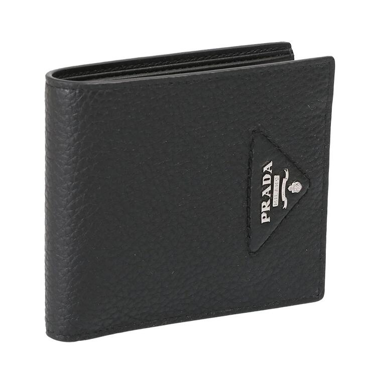 〈ｸｰﾎﾟﾝ5%OFF〉プラダ／PRADA ヴィッテロダイノレザー 財布&rdquo;トライアングルロゴ・2つ折り財布・札入れ(ブラック) 2MO513 VIT.DAINO(2BBE)NERO｜IL TELAIO DUE