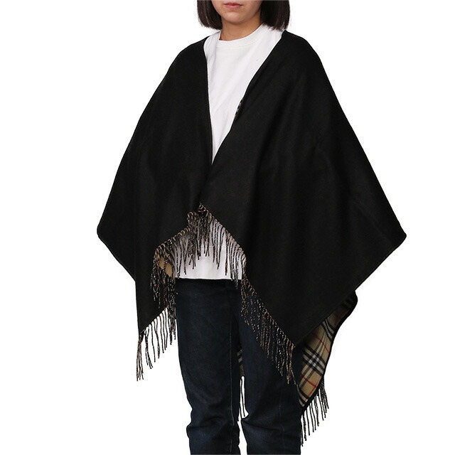 【新品未使用】バーバリー アウター ウール カシミヤ ケープポンチョ チェック ウールカシミア ケープ (サンド) | Burberry®公式サイト
