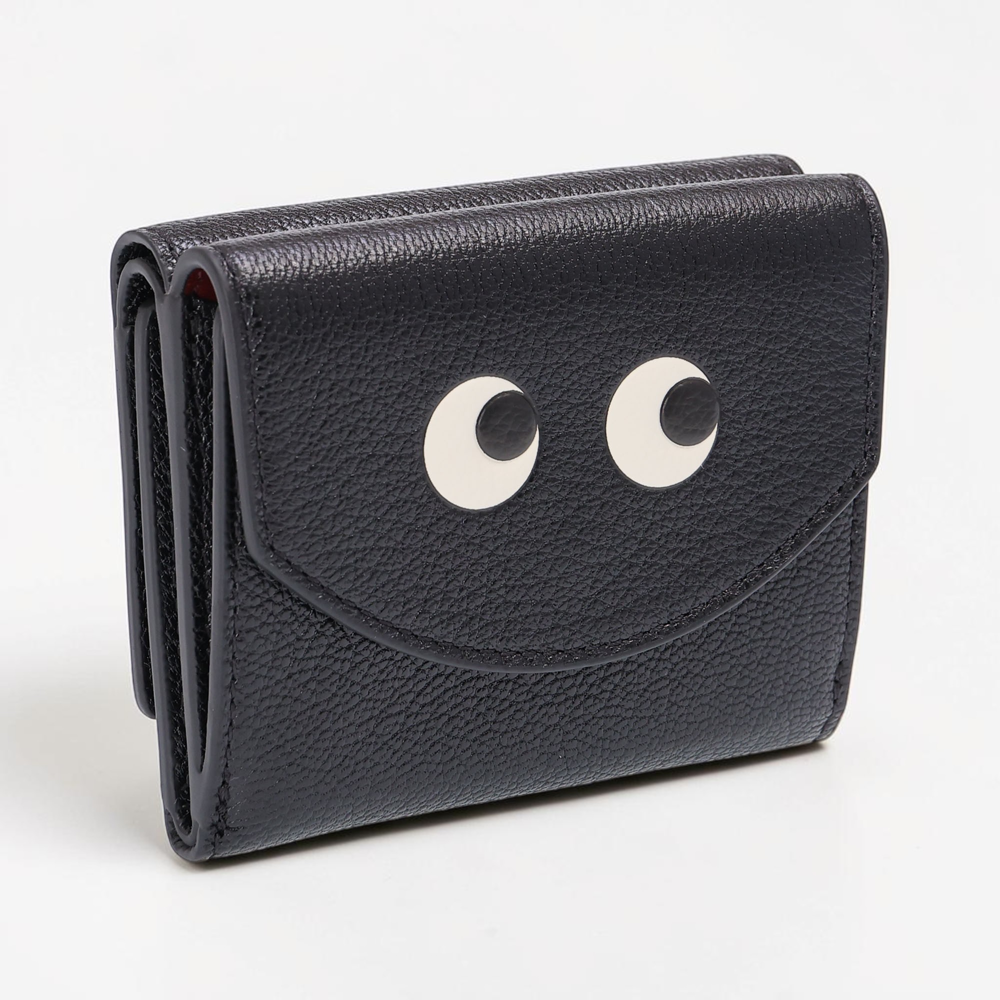 〈ｸｰﾎﾟﾝ5%OFF〉アニヤハインドマーチ／ANYA HINDMARCH &rdquo;Eyes ミニ トライフォールド ウォレット&rdquo; アイズシリーズ・三つ折り財布・ミニ財布・コンパクトウォレット・小銭入れ付き(ブラック) 195645／BLACK[返品OK]｜IL TELAIO DUE