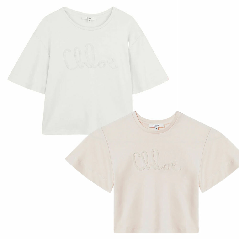 〈ｸｰﾎﾟﾝ5%OFF〉クロエ キッズ／CHLOE' KID'S ”エンブロイダリー Tシャツ\