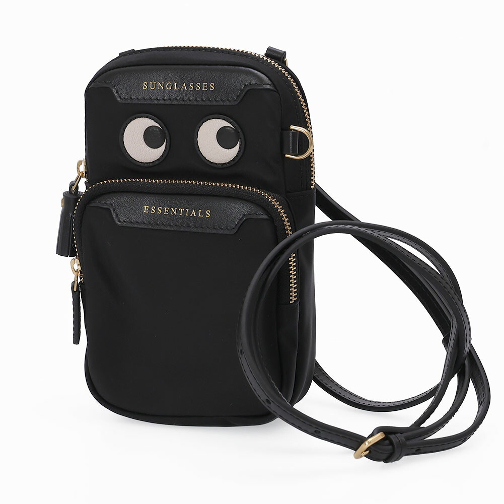 〈ｸｰﾎﾟﾝ5%OFF〉アニヤハインドマーチ／ANYA HINDMARCH &rdquo;Eyes エッセンシャルズ・クロスボディ&rdquo; ショルダーバッグ・斜め掛け・ポーチ・スマートフォン入れ・スマホショルダー(ブラック) 181631／BLACK[返品OK]｜IL TELAIO DUE