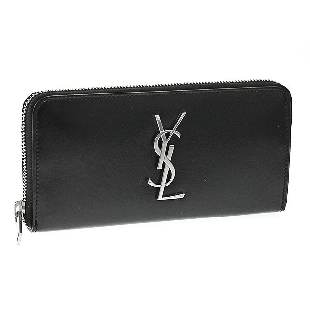 〈ｸｰﾎﾟﾝ5%OFF〉サンローラン・パリ／SAINT LAURENT PARIS ジップアラウンドウォレット &ldquo;モノグラム&rdquo;・カーフレザー・ラウンドファスナー長財布(ブラック) 617415 0SX0E 1000／BLACK｜IL TELAIO DUE