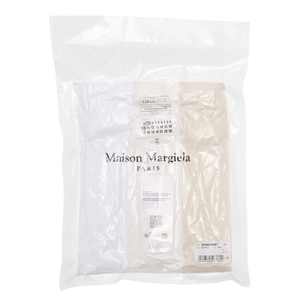 〈ﾎﾟｲﾝﾄ5倍〉メゾンマルジェラ／MAISON MARGIELA ”オーガニック ジャージー Tシャツ 3枚セット” レディース　クルーネック半袖Tシャツ・カットソー S50GC0687 S23973 963[返品OK]
