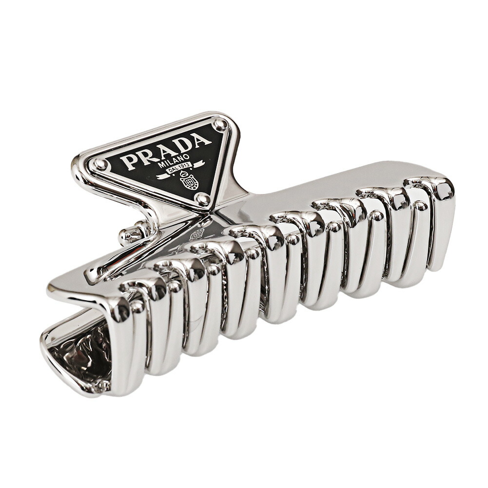 PRADA メタル　ヘアクリップ　バレッタ　正規品 ☆送料関税込☆PRADA ロゴ メタル ヘアクリップ☆超人気