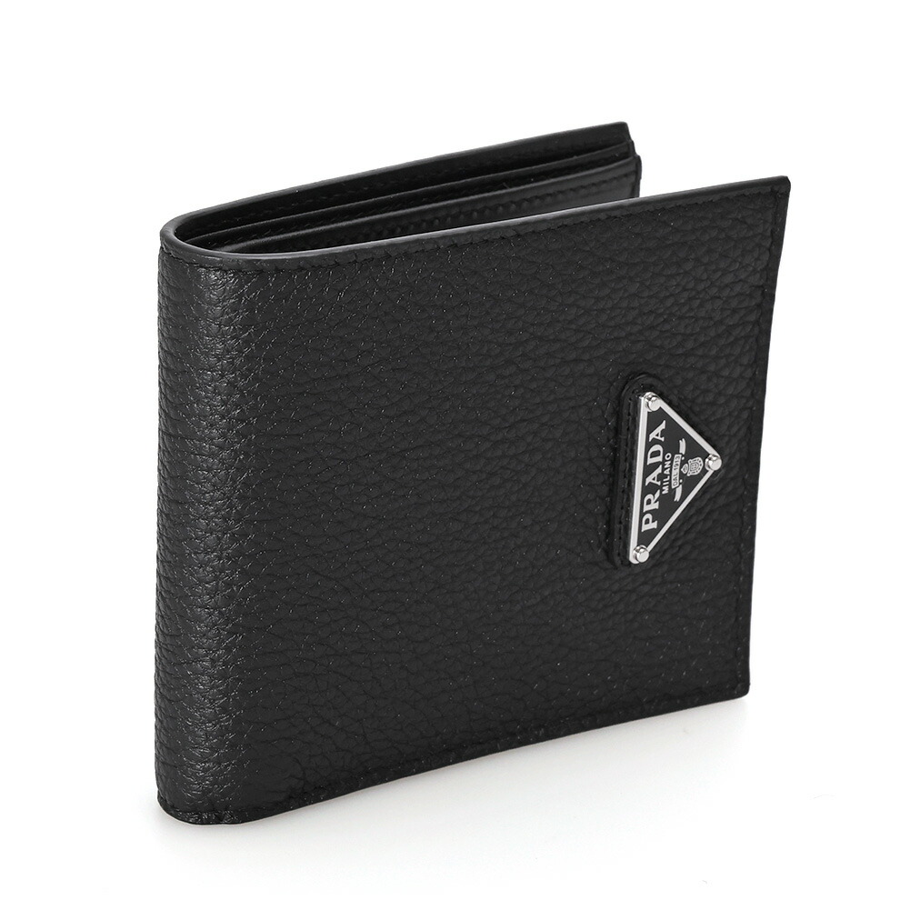 〈ｸｰﾎﾟﾝ5%OFF〉プラダ／PRADA "ヴィッテロダイノレザー 財布&rdquo; トライアングルロゴ・二つ折り財布・札入れ(ブラック) 2MO513 VIT.DAINO TRIANGOLO(2E54)NERO[返品OK]｜IL TELAIO DUE