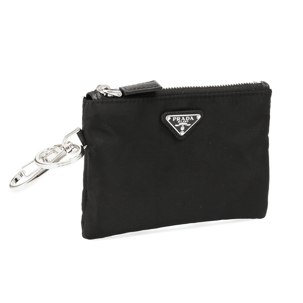 PRADA プラダ コインケース 小銭入れ 黒 ブラック 三角ロゴ PRADA - PRADA プラダ トライアングルロゴ ブラック 黒 丸型