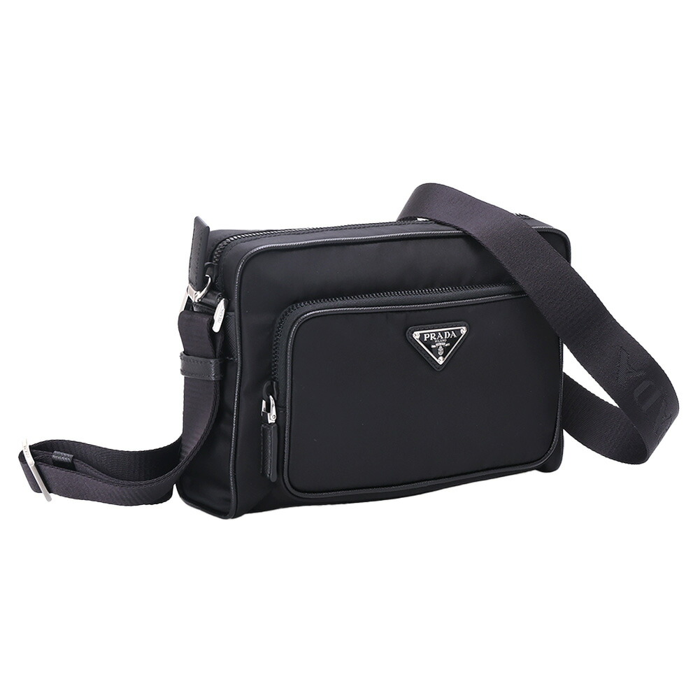 〈ｸｰﾎﾟﾝ5%OFF〉プラダ／PRADA "スモール Re-Nylon xサフィアーノレザー ショルダーバッグ" BANDOLIERA・トライアングルロゴ(ブラック) 2VH190 TESSUTO+SAFFIANO 2DMH (V OOO) F0002／NERO[返品OK]｜IL TELAIO DUE