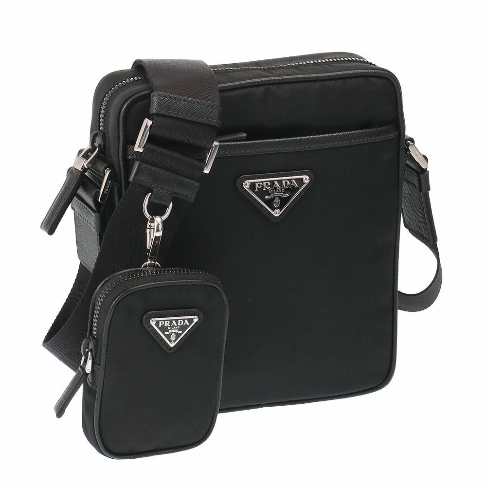 プラダ 2VH994 Re-Nylon x サフィアーノ 2WAY TESSUTO SAFFIANO キルティング ナイロン レザー Nero ブラック ショルダーバッグ 斜め掛け シルバー金具 PRADA（未使用　展示品） PRADA（プラダ） （未使用 展示品）PRADA 2VH994 Re-Nylon