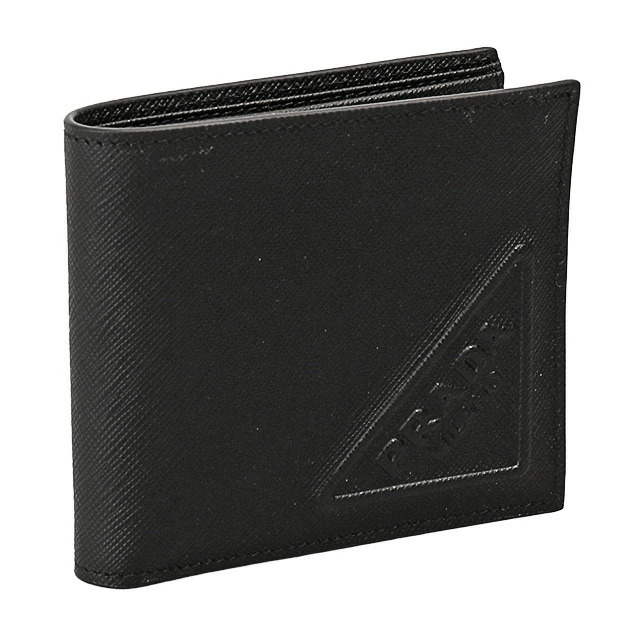 〈ｸｰﾎﾟﾝ5%OFF〉プラダ／PRADA ”サフィアーノエンボスレザー 財布”2つ折り財布・札入れ(ブラック) 2MO513 SAFFIANO EMBOSS(2D1Q)NERO[返品OK] 42,770円