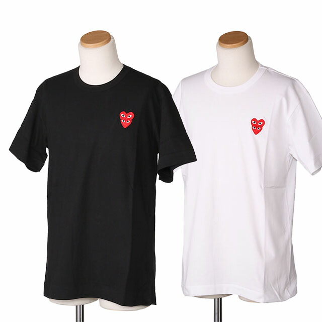 楽天市場】【E/S SALE＆ｸｰﾎﾟﾝ5%OFF】プレイ・コムデギャルソン／PLAY Comme des Garcons ハート 刺繍ロゴ・半袖クルーネックTシャツ(ブラック・ホワイト) AZ-T108-051-1／AZ-T108-051-2 : イル テライオ