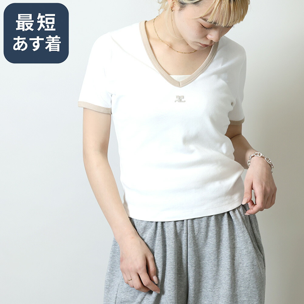 COURREGES PARIS リボン付きライトブルーシャツ COURREGES PARIS リボン付きライトブルーシャツ