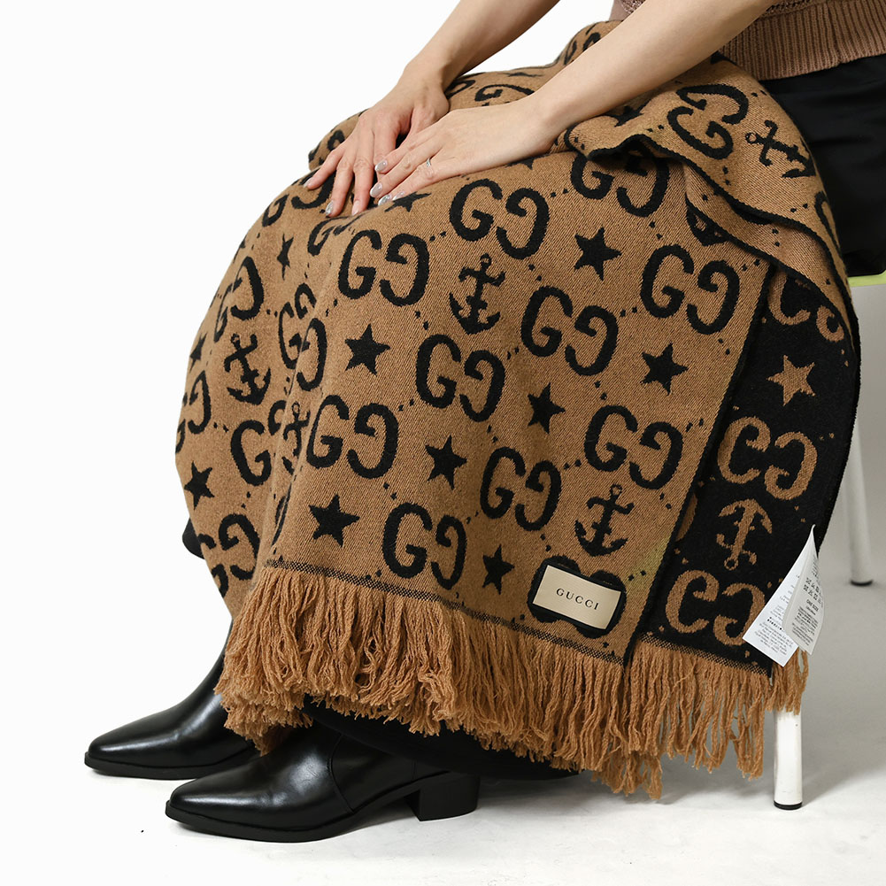 楽天市場】グッチ GUCCI ウール ブランケット ひざ掛け GG