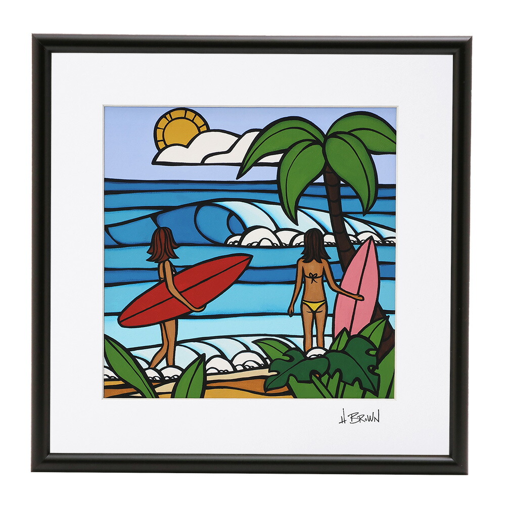 ビーチの絵　ヘザーブラウン ビーチガール-キャンバス上のジクレー-ヘザーブラウンアート – Heather