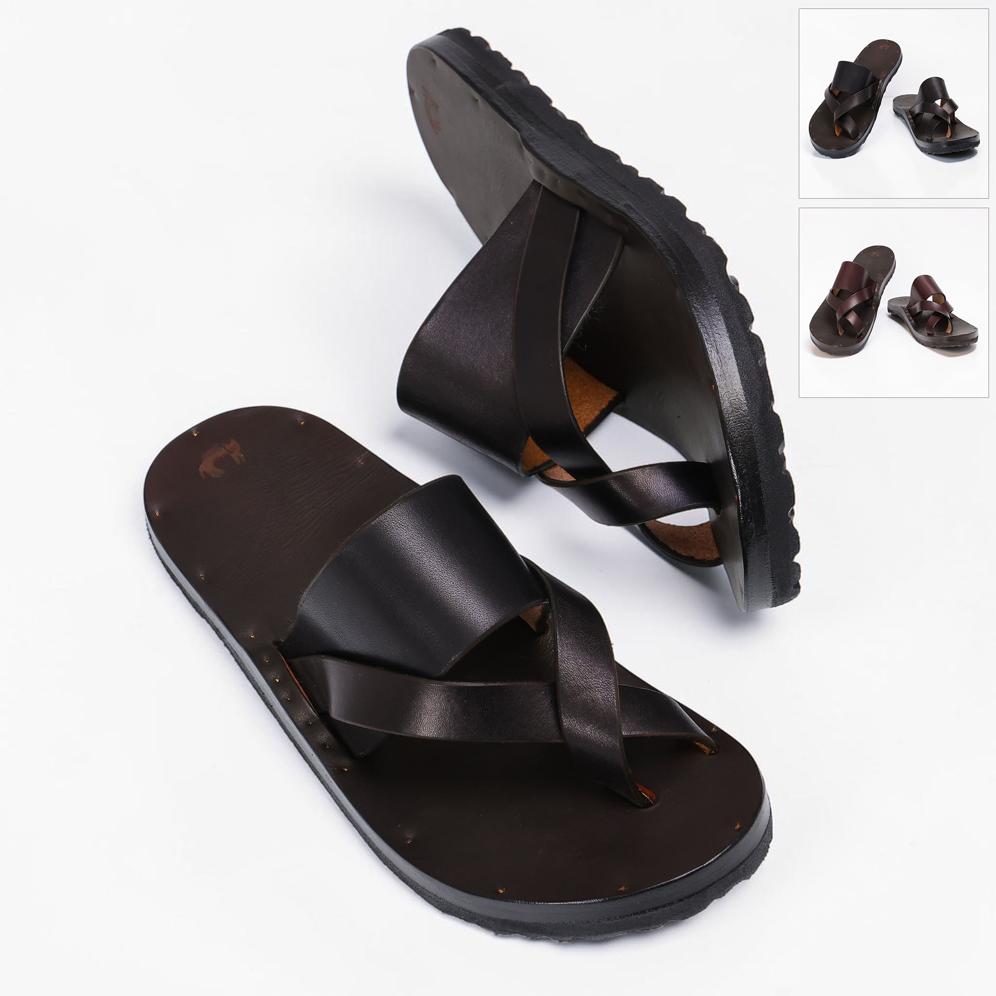 【SUMMER SALE】【ｸｰﾎﾟﾝ5%OFF】ユッタ・ニューマン／JUTTA NEUMANN"FRANK・フランク"BIRKEN SOLE・ビルケンシュトックソール&times;ラディゴレザー クロスサンダル (ブラック・ダークブラウン) FRANK／BLACK*LATIGO・DARK BROWN*LATIGO[返品OK]｜イル　テライオ