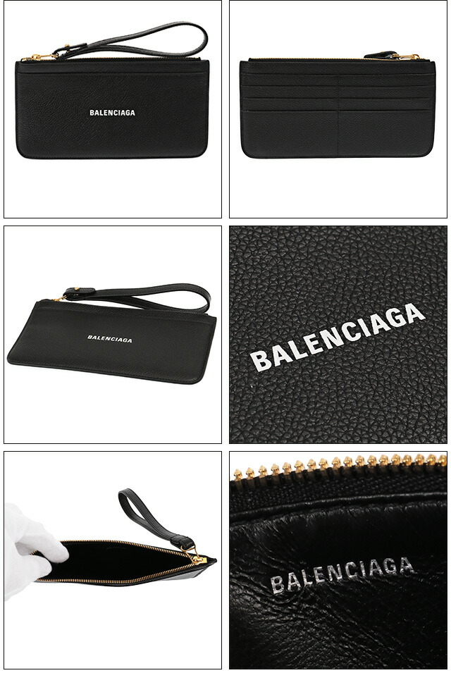 休憩割引き販売 Pt5倍増し バレンシアガ Balenciaga Cash Zip Pouch 現生ジップ手提 リストレット御付要訣ポーチ 黒ん坊 白さ 1izim 1090 Black L White Cannes Encheres Com