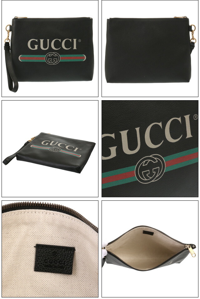 グッチ Gucciグッチプリントリストレット付きクラッチバッグ ポーチ ブラック 8163 Blackバッグ 小物 ブランド雑貨 マンスリータイムセール 5倍 クラッチバッグ セカンドバッグ メンズバッグ 8163 Black イル テライオ 年春夏新入荷 Mens 100 正規