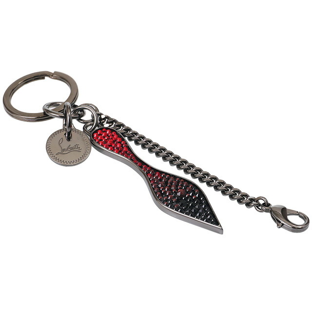 突端5倍増 クリスチャンルブタン Christian Louboutin Red Sole Keyring 赤いこと霊魂足懸かり輪形 パンプスソール デザインキーホルダー ガン金属 レッド 墨ぞめ 85 Gun Metal Red Black Cjprimarycares Com