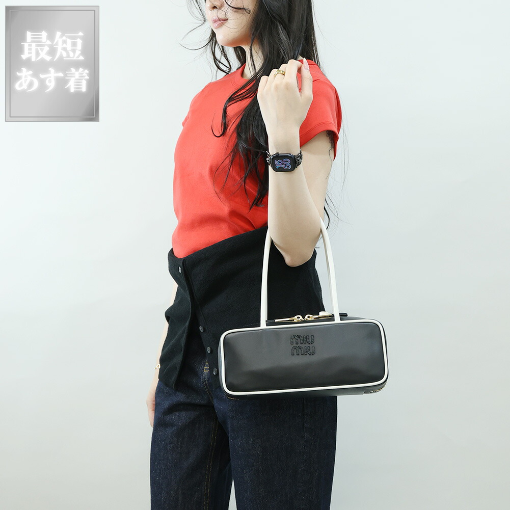 Miu Miu ウーブン ハンドバッグ 1円 美品 miu miu ミュウミュウ レザー 2way ハンドバッグ